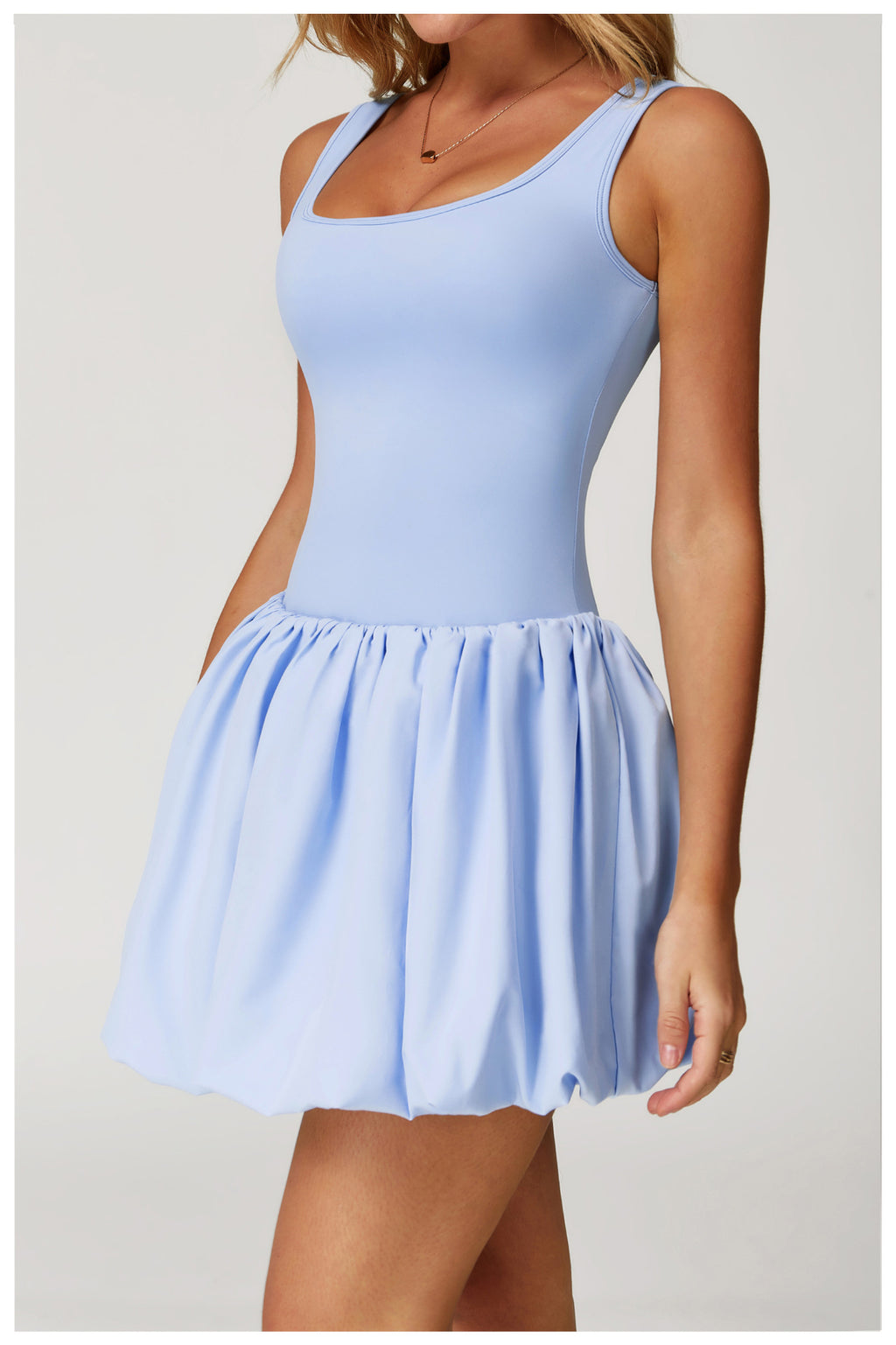 Women’s One-Piece Tennis Dress – Built-in Bra & Shorts Light Blue | Xyloflex – Stylish Women’s Activewear