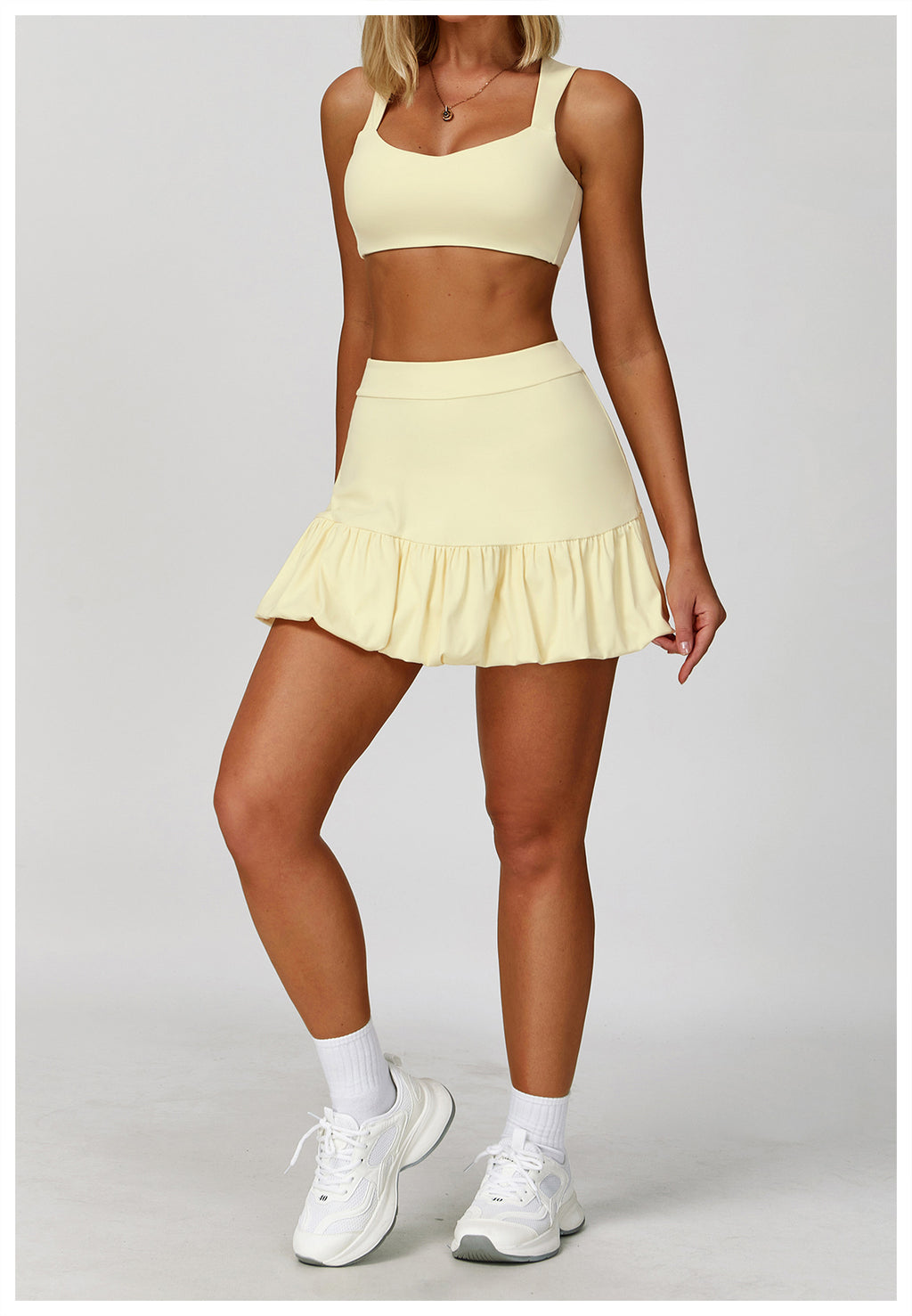 2PCS Women’s Tennis Skirt Set – Cut-Out Backless Top | Xyloflex – Stylish Women’s Activewear