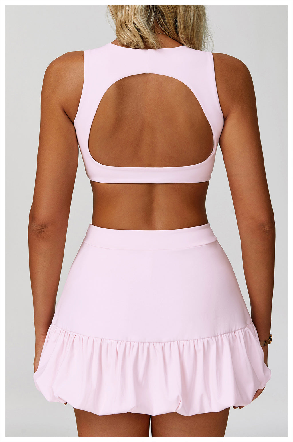 2PCS Women’s Tennis Skirt Set – Cut-Out Backless Top | Xyloflex – Stylish Women’s Activewear